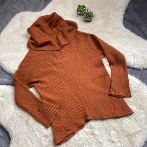 Eileen Fisher Yak Wool Cowl Sweater Burnt Orange / Rust Size XS